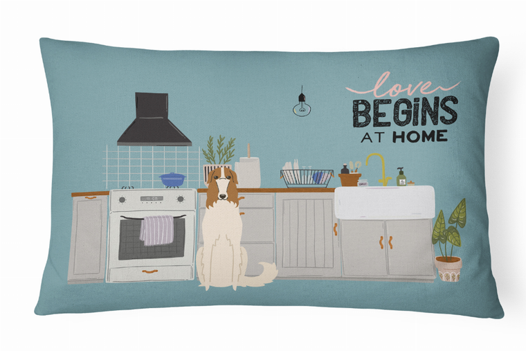 Carolines Treasures Dog Kitchen Scene Art Canvas Fabric Decorative Pillow, 12x16 Inches, Charming Cute               