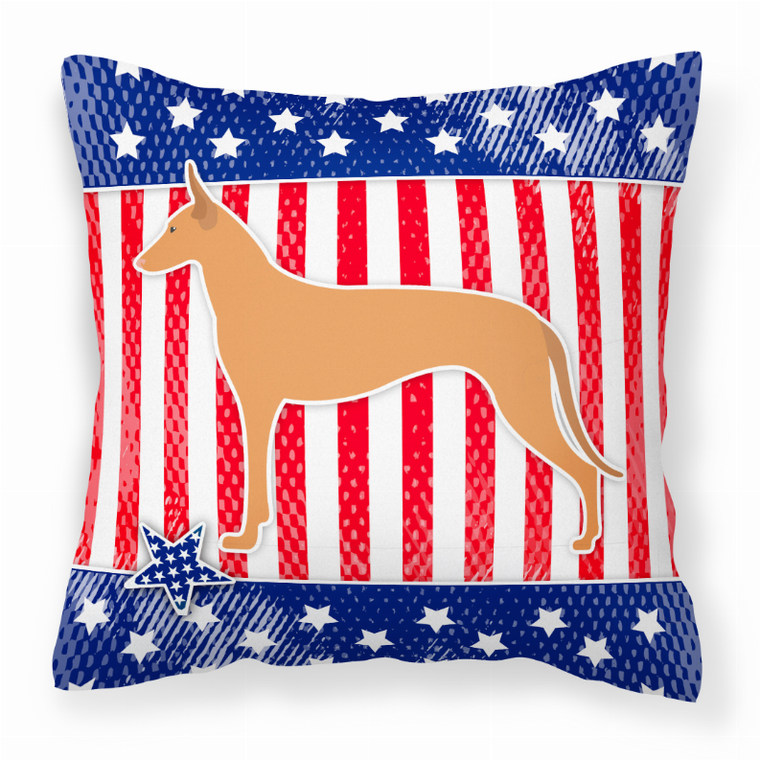 USA Patriotic With Dog Fabric Decorative Pillow - 638508513717