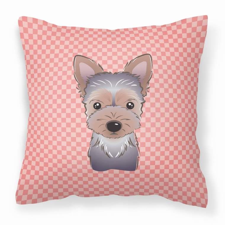 Dog Face Checkerboard Design Fabric Decorative Pillow - 615872896974