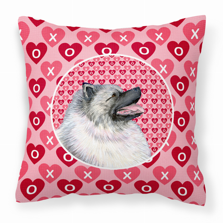 Hearts Love and Valentine's Day Dog Portrait Fabric Decorative Pillow - 638508359636