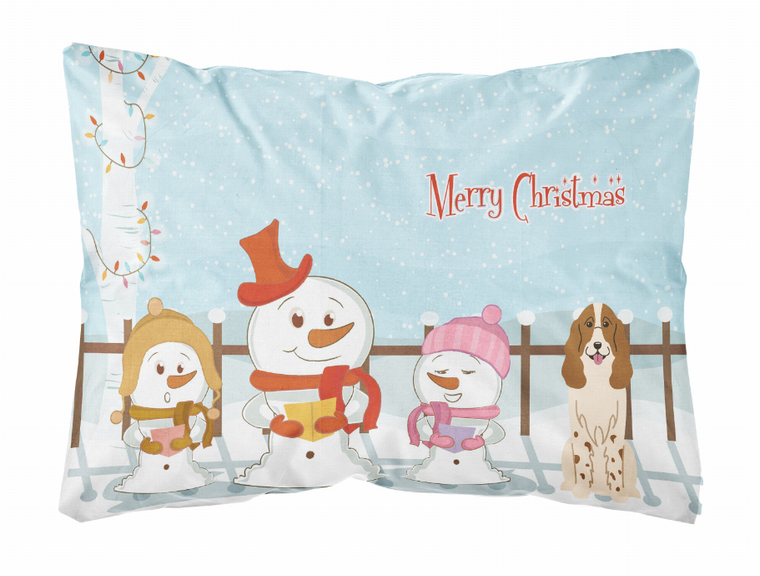 Caroline?s Treasures Merry Christmas Carolers Dog Artwork Canvas Fabric Pillow, 12x16 Inches