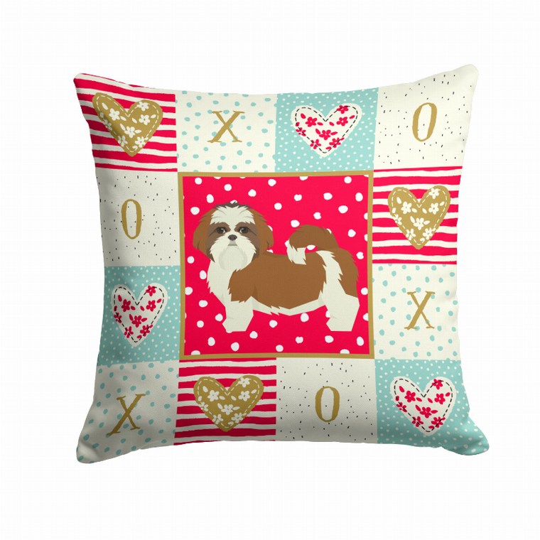 Carolines Treasures Love Design with Dog Fabric Decorative Pillow, Series 2, Charming Fun