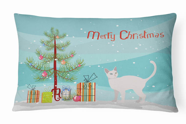 Carolines Treasures Inc Cat Art/Merry Christmas Canvas Fabric Decorative Pillow, Canvas, 12x16 Inches, Indoor Display