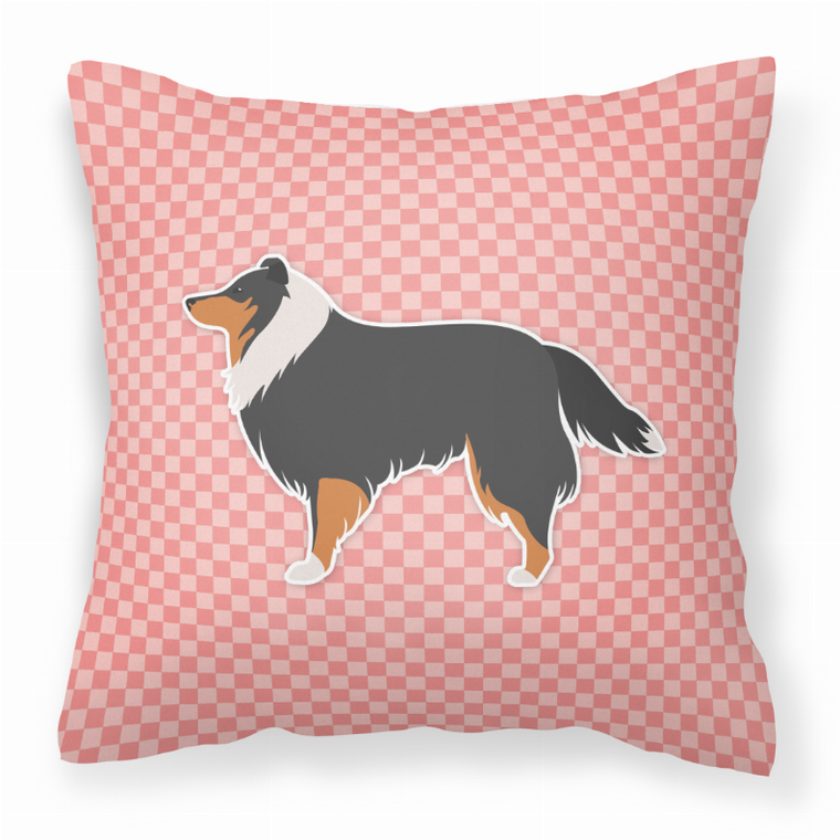 Dog Profile Checkerboard Design Fabric Decorative Pillow - 638508511133