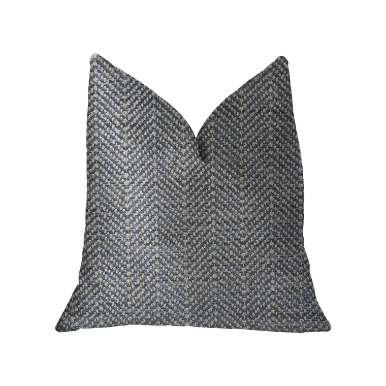 Plutus Amalfi Blue and Ivory Luxury Throw Pillow - 663701004427