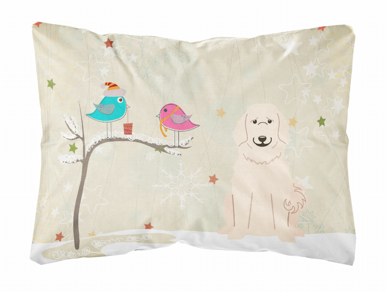 Christmas Presents between Friends Dog Art Canvas Fabric Decorative Pillow - 638508469557