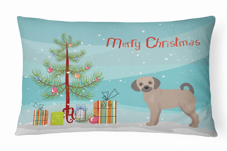 Carolines Treasures Christmas Tree Dog Art Canvas Fabric Decorative Pillow Style 2, Christmas Theme, 12 X 16 Inches, Yuletide