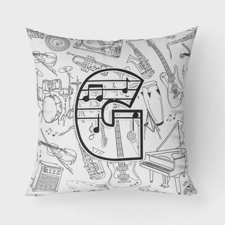 Carolines Treasures, Inc Letter Musical Note Letters Fabric Decorative Pillow, Fun Stylish