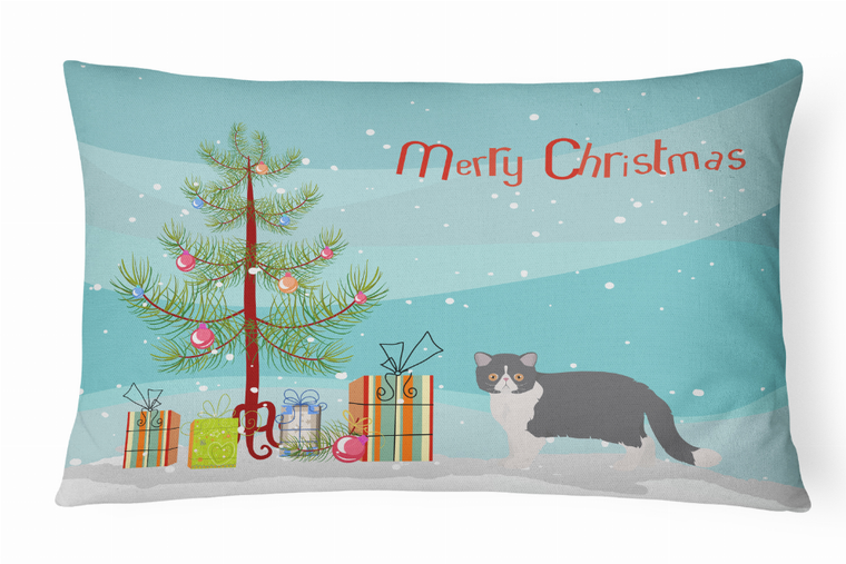 Caroline's Treasures Cat Art/Merry Christmas Canvas Fabric Decorative Pillow, Canvas Fabric, 12x16 Inches, Indoor Display
