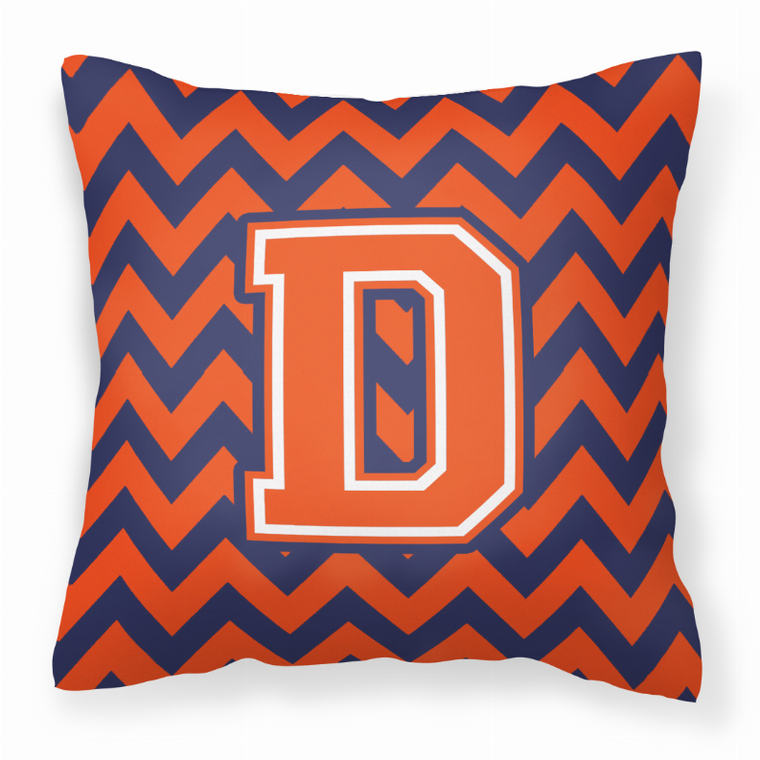 Carolines Treasures Monogram Letter Chevron Fabric Decorative Pillow, Handmade, 14x14 Inches 