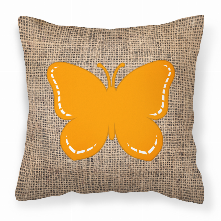 Butterfly Burlap Fabric Decorative Pillow - 615872543625