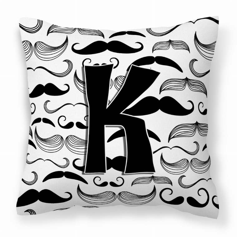 Monogram Letter Moustache Fabric Decorative Pillow - 615872977635