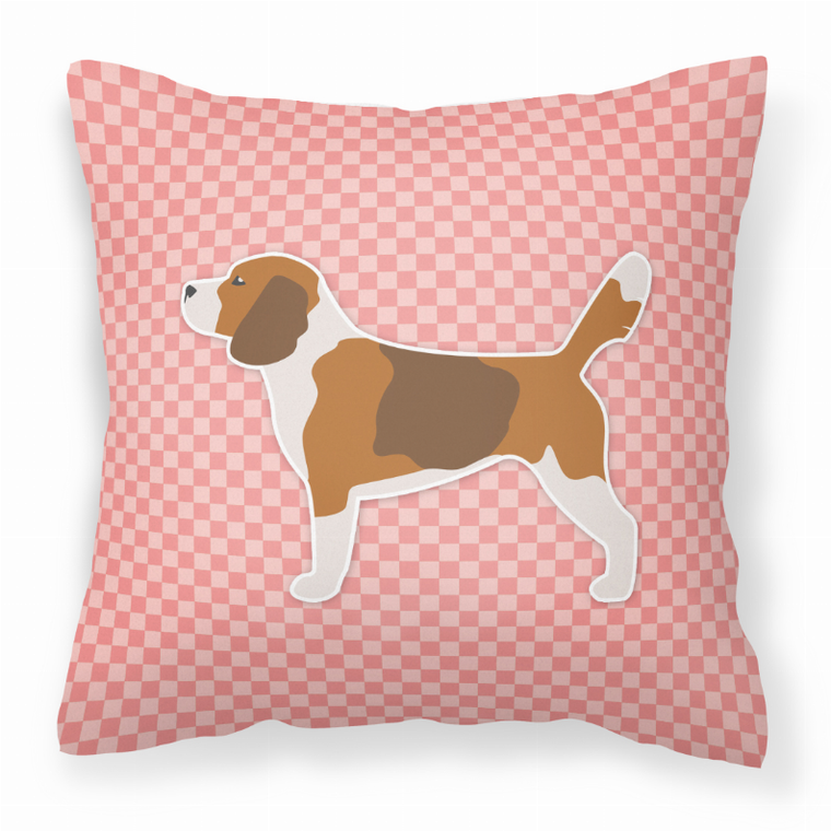 Dog Profile Checkerboard Design Fabric Decorative Pillow - 638508510938
