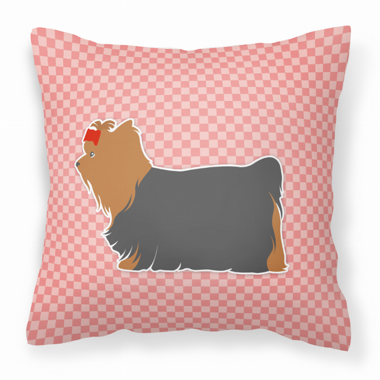 Dog Profile Checkerboard Design Fabric Decorative Pillow - 638508511171