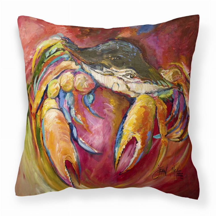 Carolines Treasures Crab Painting Fabric Decorative Pillow, 14x14 Inches, Polyester, colorful, cozy