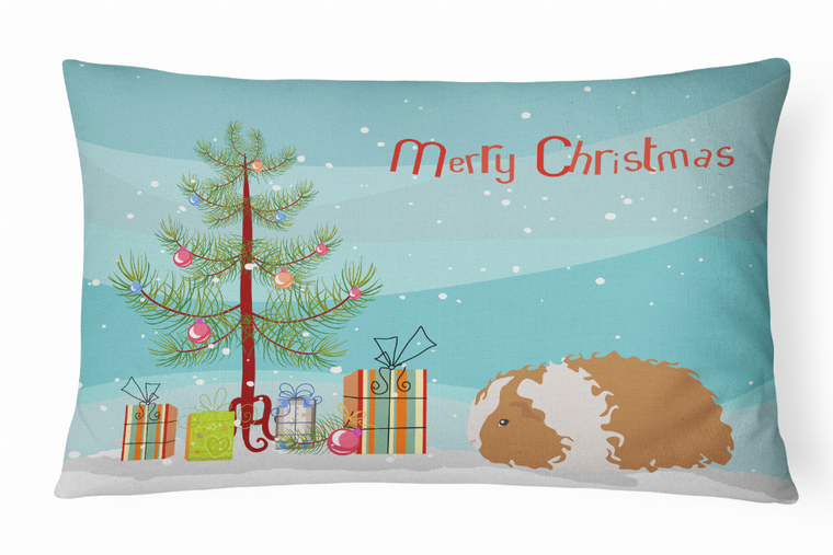Carolines Treasures Animal Art Merry Christmas Canvas Fabric Decorative Pillow, 12x16 Inches, Polyester Holiday Pillow
