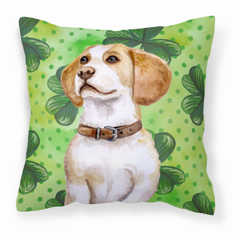 St Patrick's With Dog Fabric Decorative Pillow - 652259223367