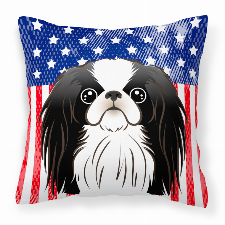 American Flag and Dog Fabric Decorative Pillow - 638508245267