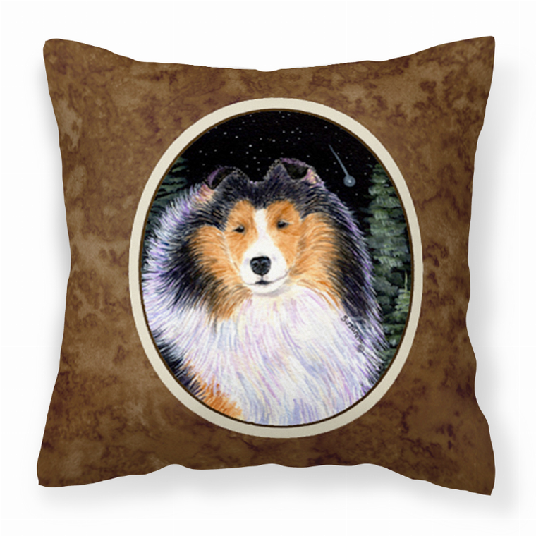 Starry Night Design with Dog Picture Fabric Decorative Pillow - 615872505074