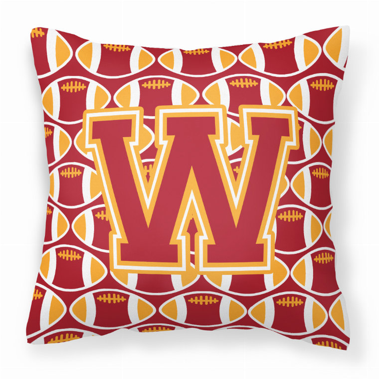 Monogram Letter Football Fabric Decorative Pillow - 638508323569