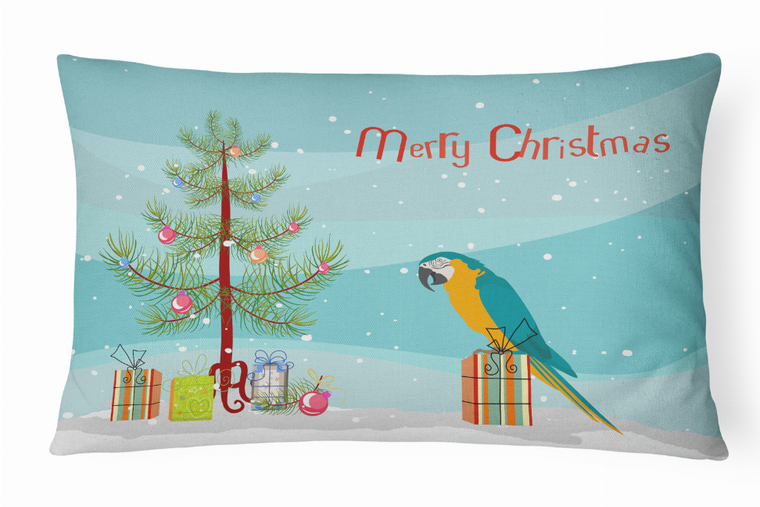 Carolines Treasures Bird Art Merry Christmas Canvas Decorative Pillow, Full Color Artwork, 12x16 Inches, Canvas Pillow