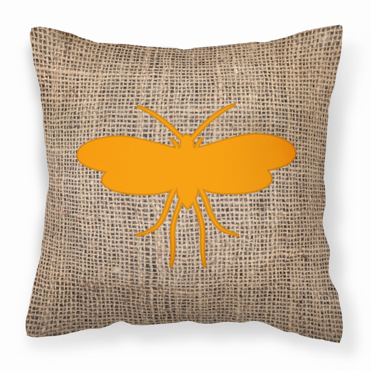 Carolines Treasures, Inc Insects Burlap Fabric Decorative Pillow, Blue-Orange, 18x18 Inches Comfort Decorative Pillow