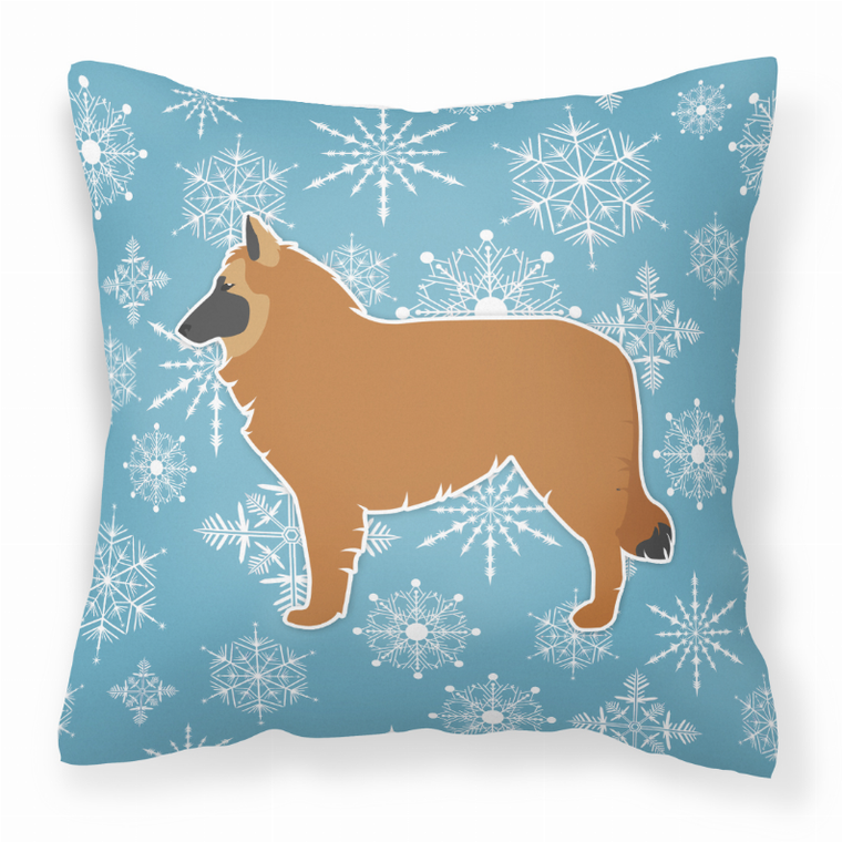 Winter Snowflake Dog Profile Art Fabric Decorative Pillow - 638508510440