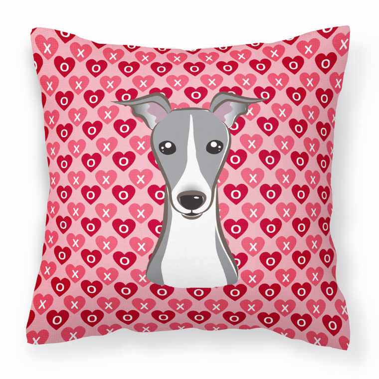 Dog With XOXO Hearts Fabric Decorative Pillow - 638508676887