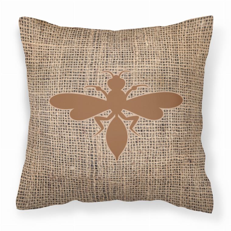 Carolines Treasures, Inc Insects Burlap Fabric Decorative Pillow, Blue and Brown, 18x18 Inches  Pet Lover Throw Pillow