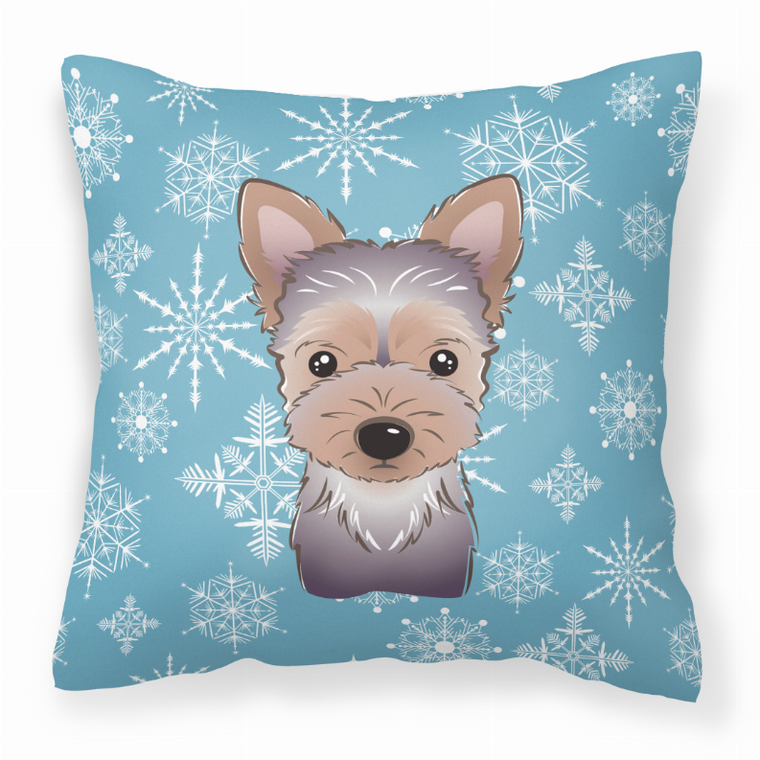 Carolines Treasures Snowflake Dog Face Winter Decorative Pillow, 14x14 Inches, Stylish Polyester Accent Cushion
