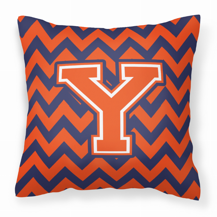 Carolines Treasures Monogram Letter Chevron Fabric Decorative Pillow, Chevron Design, 14x14 Inches                                   