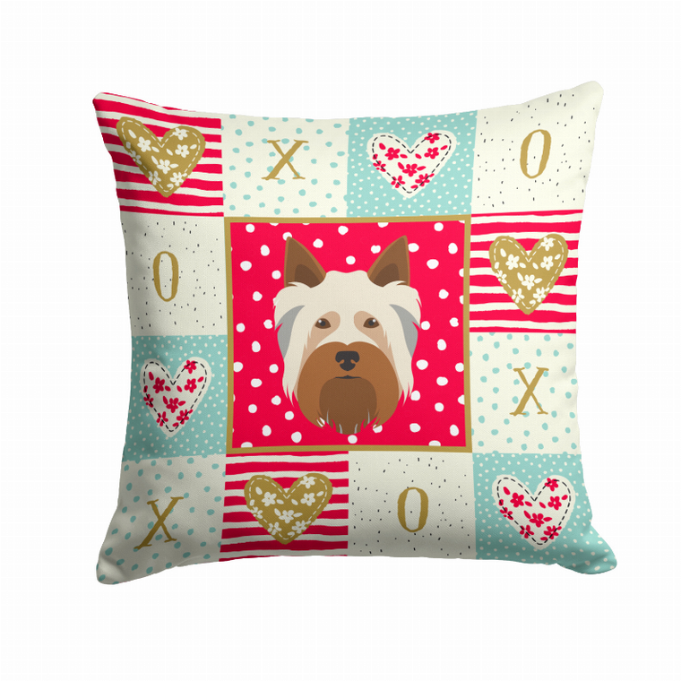 Carolines Treasures Dog Face Art Love Print Square Decorative Pillow
