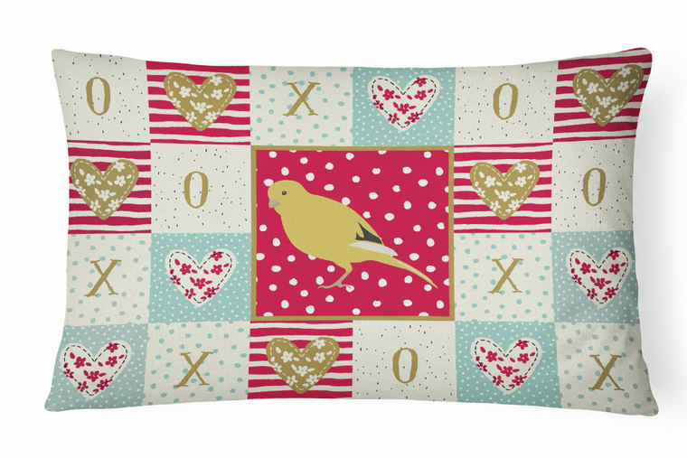Caroline's Treasures Birds Art Love Fabric Decorative Pillow, 12x16 Inches, Canvas, Durable Cozy