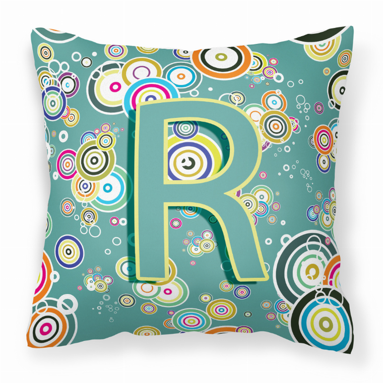 Monogram Letter Circle Circle Alphabet Fabric Decorative Pillow - 615872979264