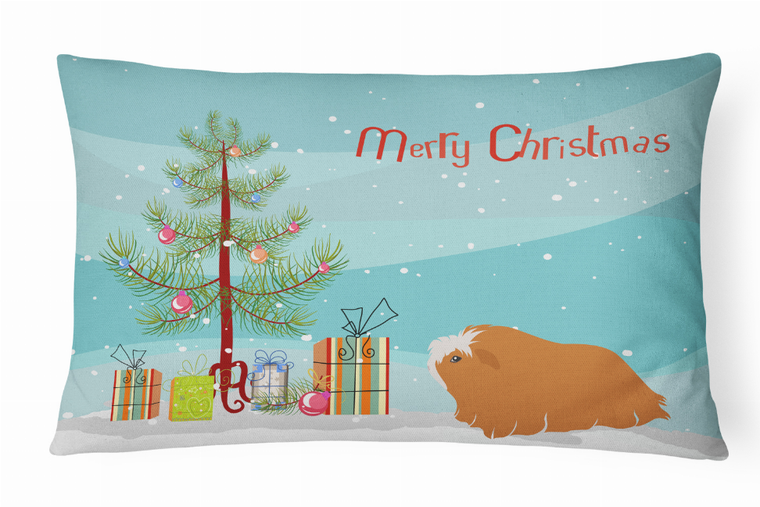 Caroline's Treasures Animal Art Merry Christmas Canvas Fabric Decorative Pillow, Canvas Material, 12x16 Inches, Holiday Pillow