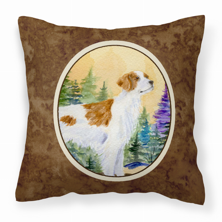 Carolines Treasures Portrait Artwork with Dog Brown Fabric Decorative Pillow Brown Dog Throw Pillow