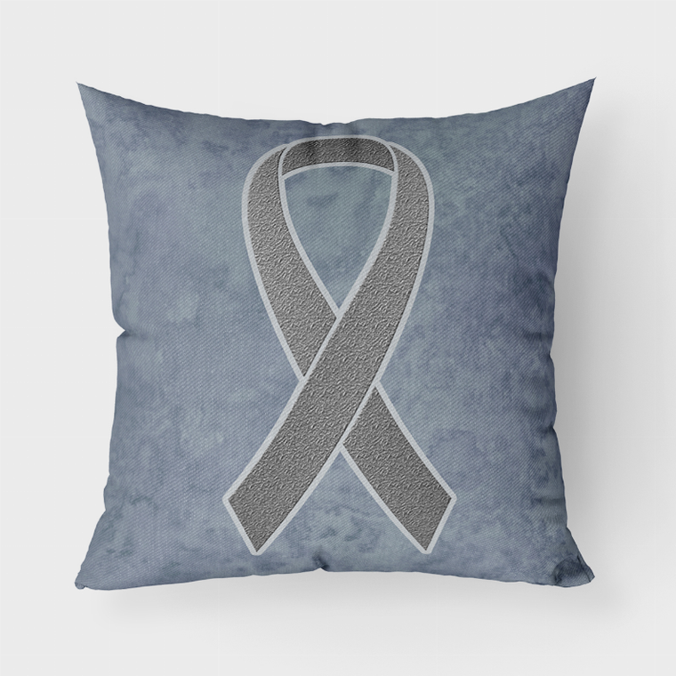 Carolines Treasures, Inc Ribbon Cancer Awareness Fabric Decorative Pillow, 14x14 Inches, Decorative Couch Pillow