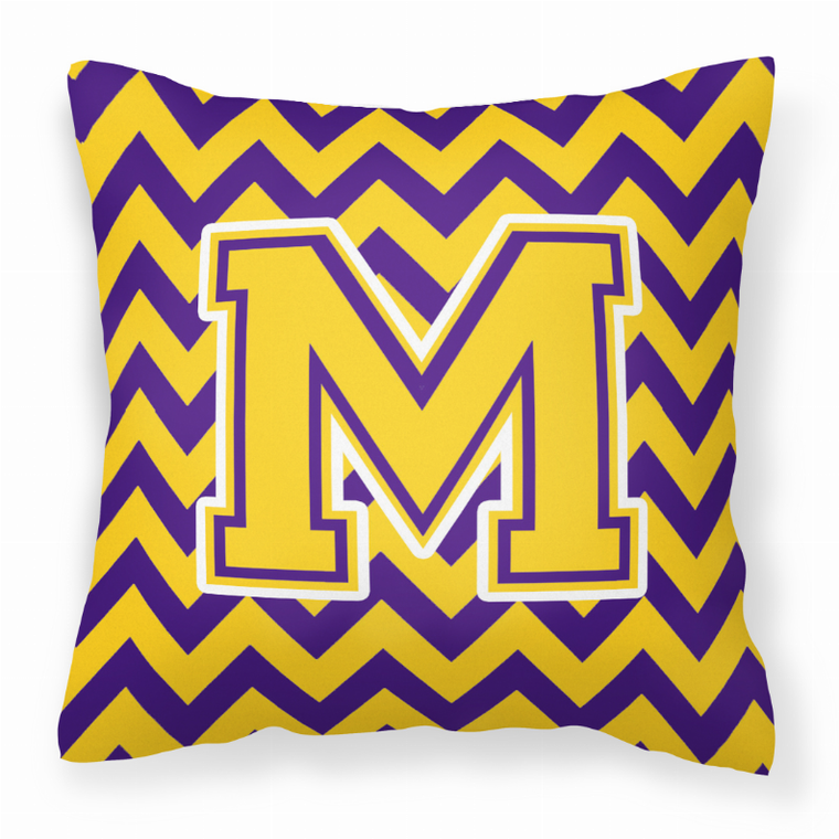 Monogram Letter Chevron Fabric Decorative Pillow - 638508316318