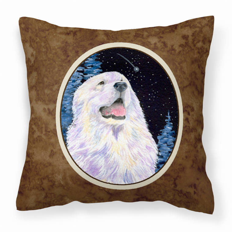 Starry Night Design with Dog Picture Fabric Decorative Pillow - 615872504909