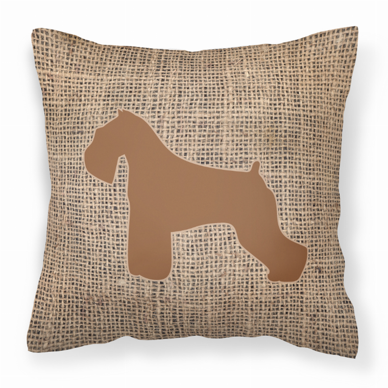 Carolines Treasures, Inc Dog Breed Burlap Fabric Decorative Pillow, Blue and Brown, 18x18 Inches Stylish Couch Accent