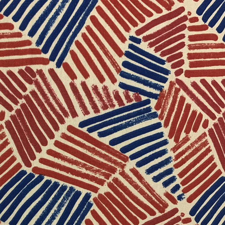 Plutus Brands Plutus Red, Blue Sketch Abstract Luxury Designer Premium Home Throw Pillow