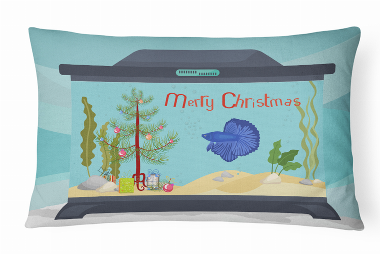 Carolines Treasures, Inc Sealife Art Merry Christmas Canvas Fabric Decorative Pillow, Canvas, 12x16 Inches, Holiday Accent