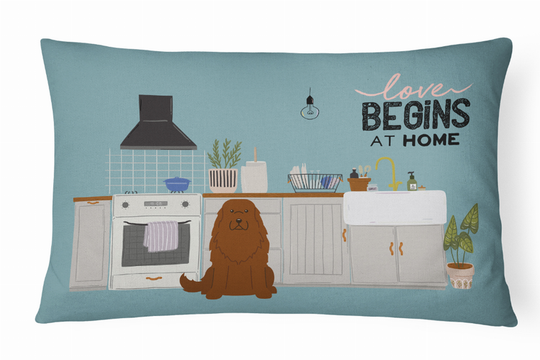 Caroline's Treasures Dog Kitchen Scene Art Canvas Fabric Decorative Pillow, Soft Stylish