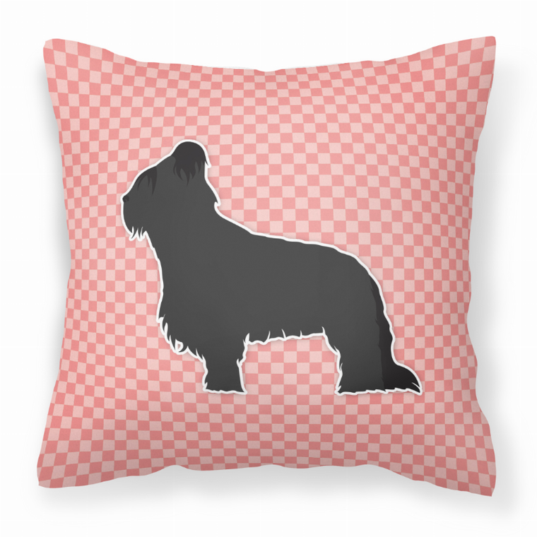 Dog Profile Checkerboard Design Fabric Decorative Pillow - 638508511096