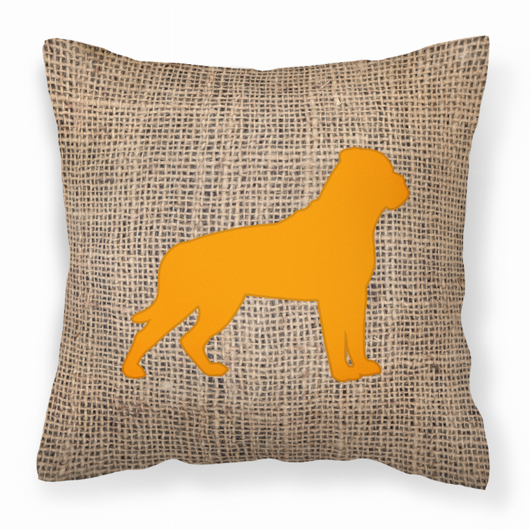Carolines Treasures, Inc Dog Silhouette Burlap Fabric Decorative Pillow, Full Color, 14x14 Inches, Stylish Sofa Accent