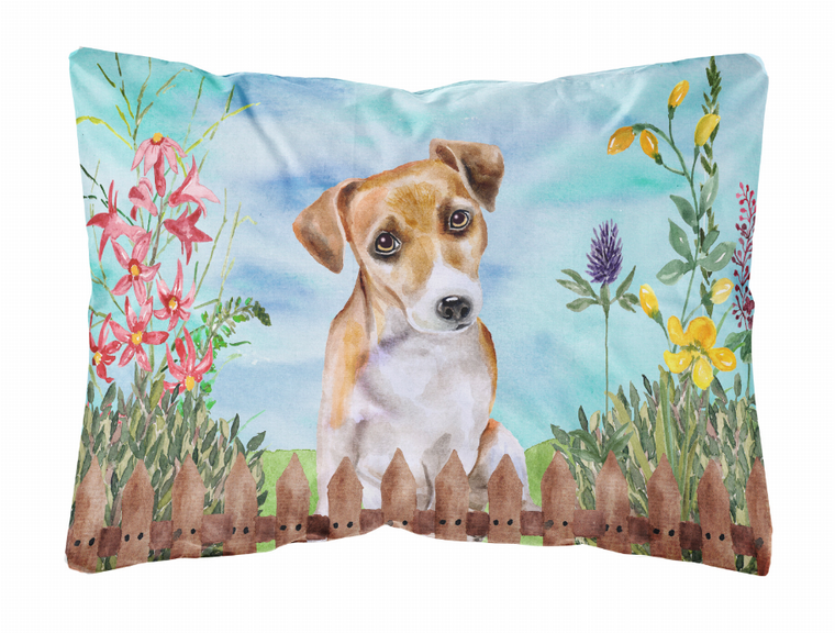 Spring Dog Art Canvas Fabric Decorative Pillow - 652259183210