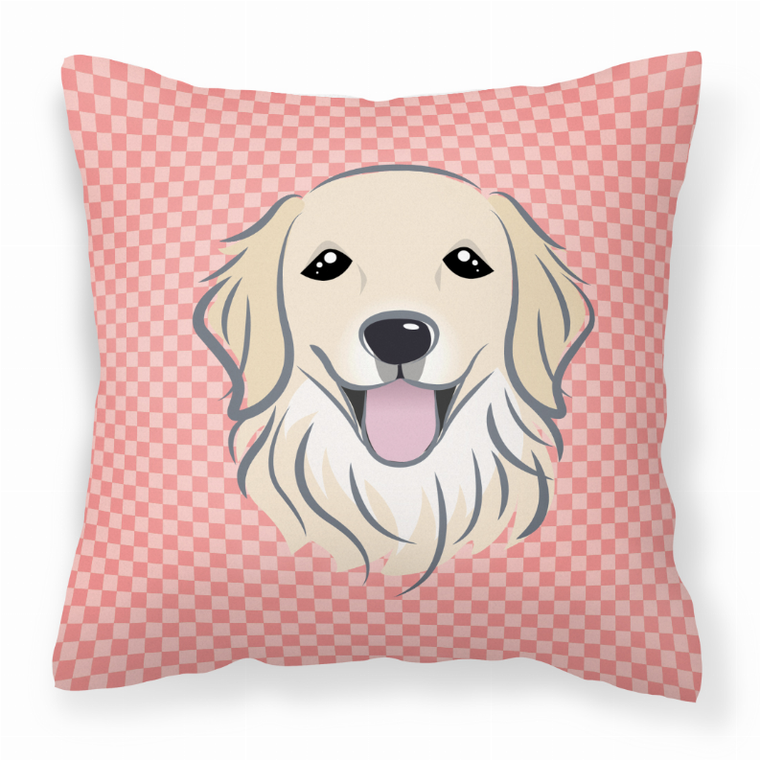 Carolines Treasures Dog Face Checkerboard Design Fabric Decorative Pillow, 14x14 Inches, soft, colorful