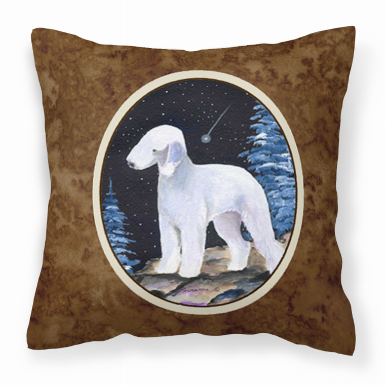 Starry Night Design with Dog Picture Fabric Decorative Pillow - 615872504800