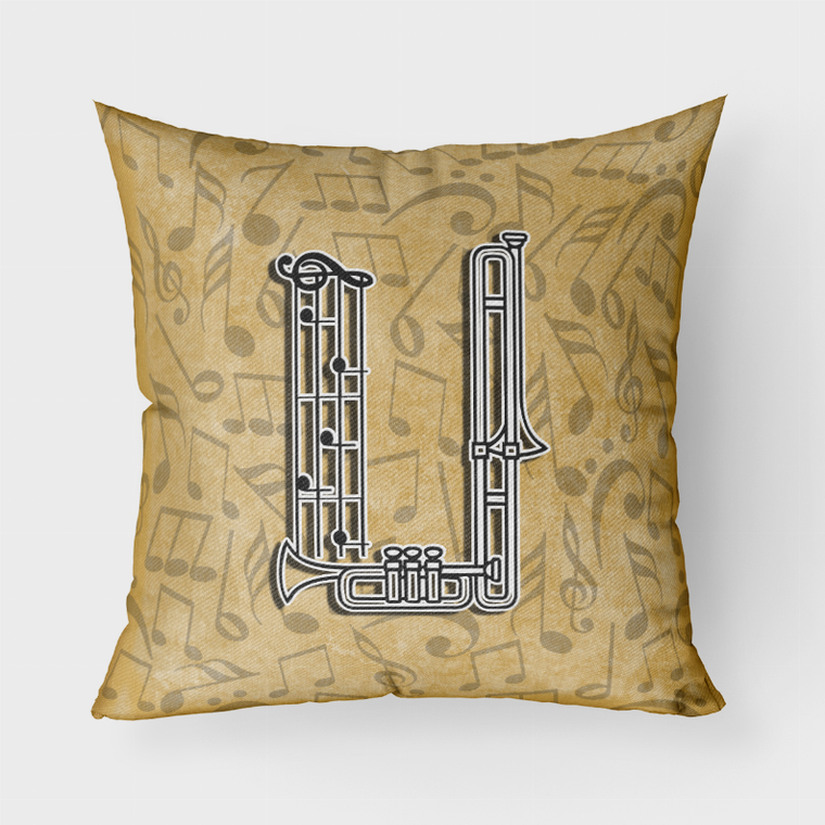 Carolines Treasures, Inc Letter Musical Instrument Alphabet Fabric Decorative Pillow, 18 x 18 Inches, Colorful