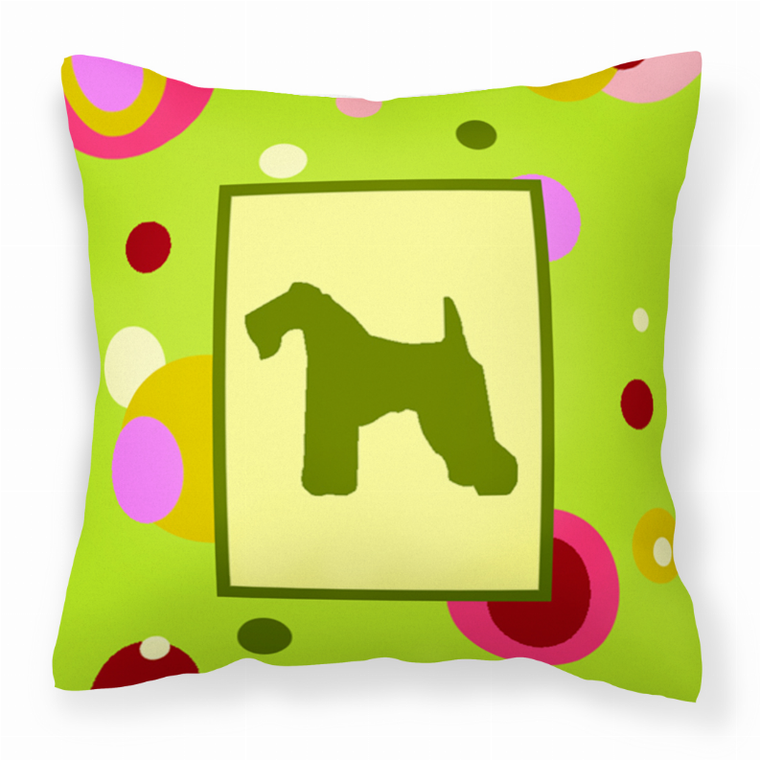 Green Fabric Decorative Pillow with Dog Silhouette - 638508358882